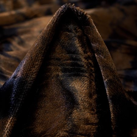 Fake Fur, Viscose Cotton, Tiramisu&Raven Black