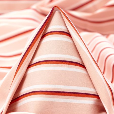 Poplin, Cotton, Stripes, Pale Blush&Brilliant White