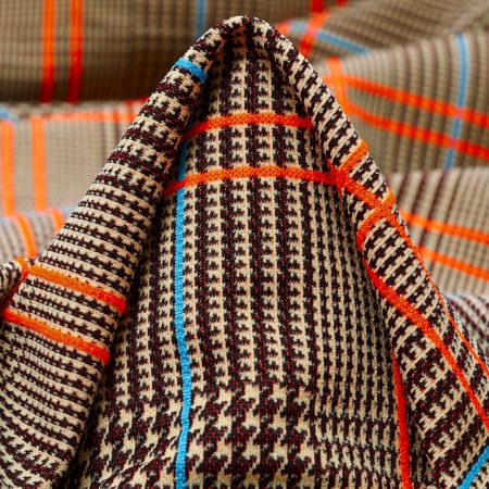 Jersey, Jacquard, Elastic, Cognac&Mandarin Orange