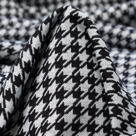 Jersey, Jacquard, Wool Blend, Raven Black&Nimbus Cloud