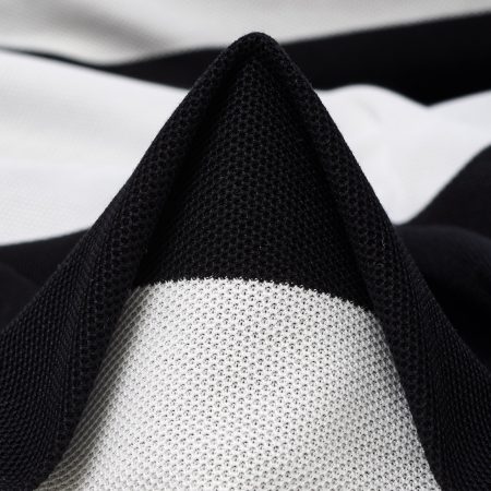 Piqué, Cotton, Raven Black&Brilliant White