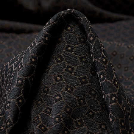 Jacquard, Elastic, Geometric Design, Tobacco&Black