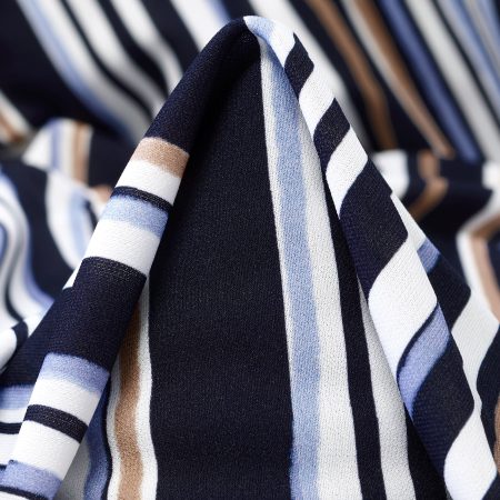 Crêpe, Jersey, Printed, Midnight Blue&Snow White