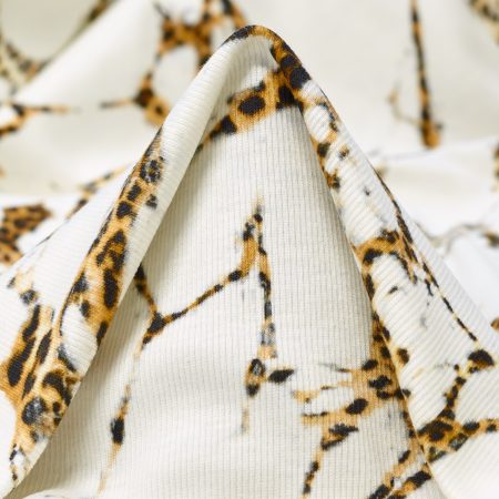 Rib Jersey, Cotton, Printed, Corn&Ivory