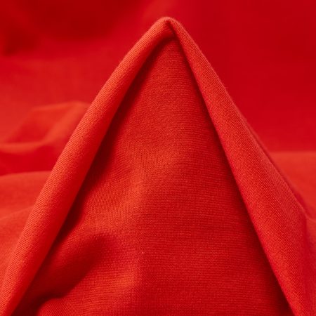Cotton, Jersey, Poppy Red
