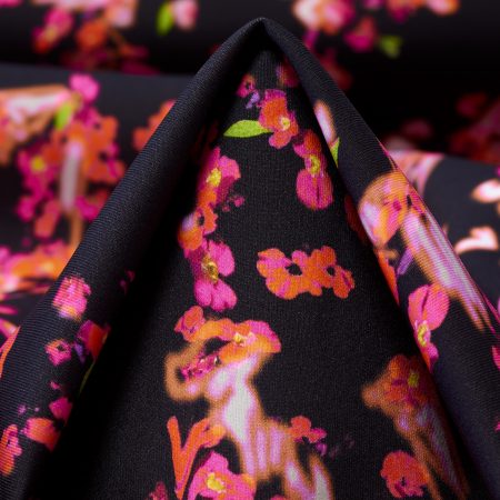 Techno Jersey, Polyamid, Printed, Neon Pink&Raven Black