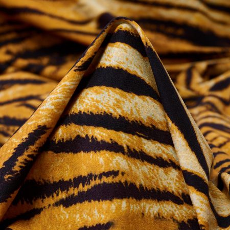 Single Jersey, Elastic, Printed, Flame Orange