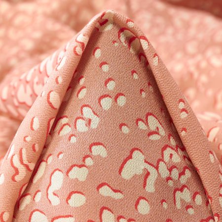 Crêpe, Viscose, Printed, Blush&Poppy Red