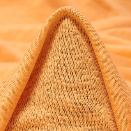 Single Jersey, Linen, Apricot Sorbet