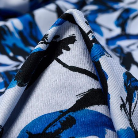 Rib Jersey, Cotton Elastic, Glacier Blue