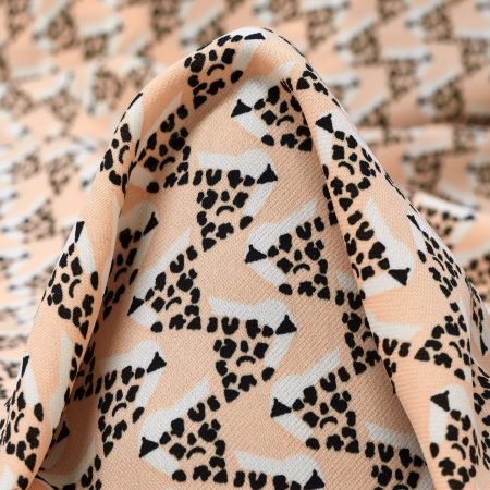 Crêpe, Printed, Rosewood