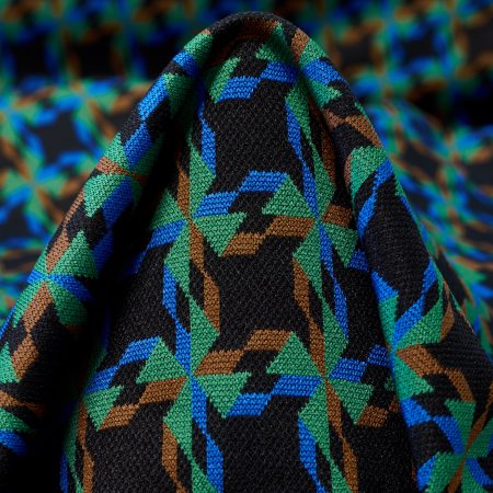 Jersey, Jacquard, Elastic, Grass Green&Raven Black