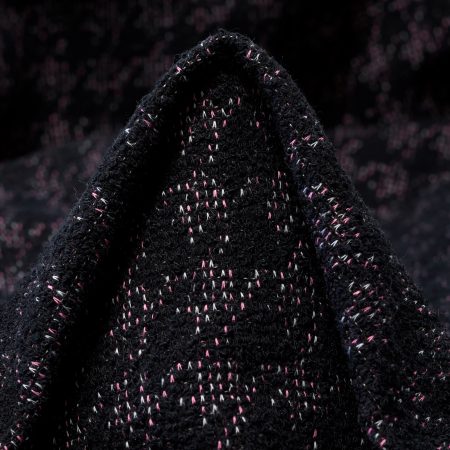 Jacquard, Cotton Blend, Houndstooth, Pink Lavender&Raven Black