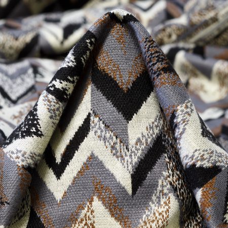 Jacquard, Jersey, Viscose, Marshmallow&Raven Black