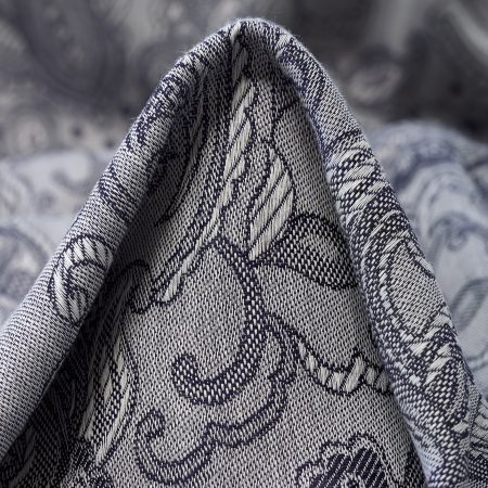 Jacquard, Viscose, Paisley, Dolphin