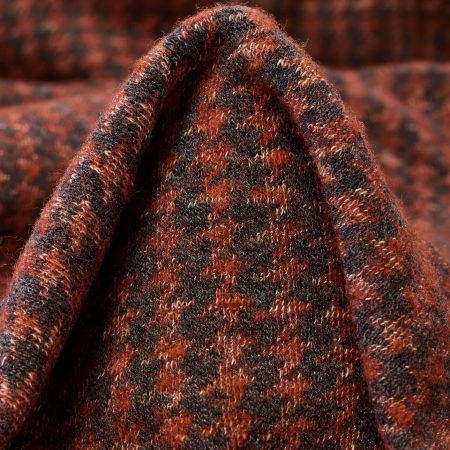 Jacquard, Jersey, Houndstooth, Steeple Gray&Coral Red
