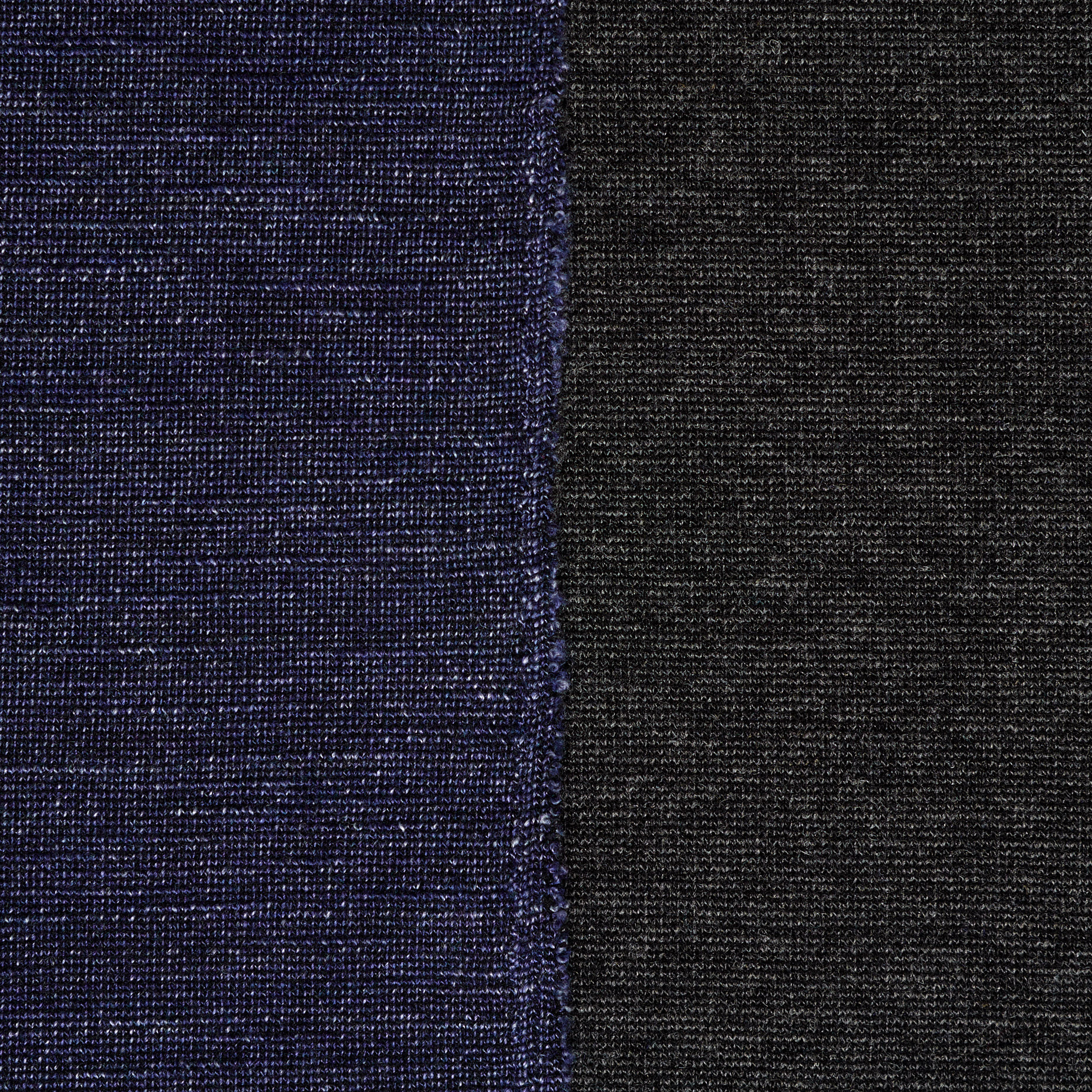 Double Jersey, Punto Milano, Wool Blend, Dark Blue&Anthracite - Image 2