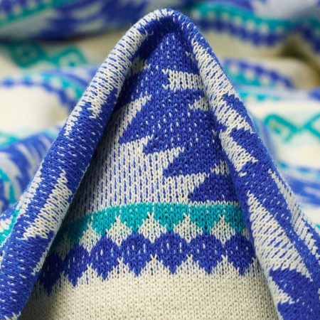 Jacquard, Jersey, Ethno, Tahitian Teal&Ivory