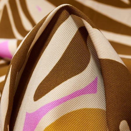 Twill, Viscose, Printed, Amber Gold&Toasted Coconut