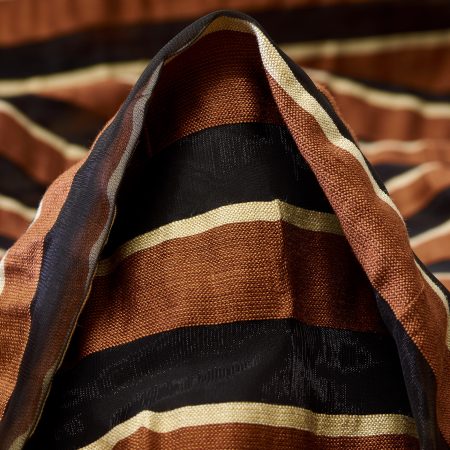 Organza, Viscose, Stripes, Coconut Shell&Raven Black