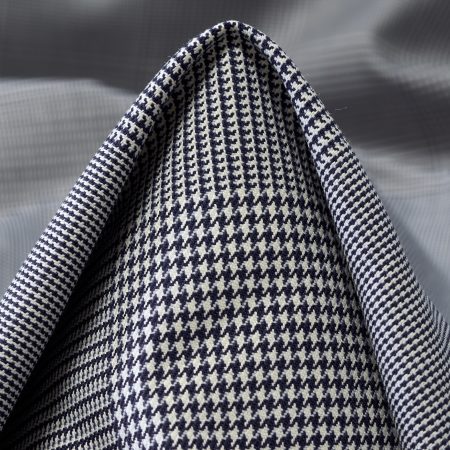 Cotton Blend, Check, Elastic, Raven Black&Ivory