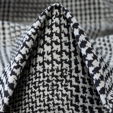 Jacquard, Cotton, Houndstooth, Kit&Raven Black