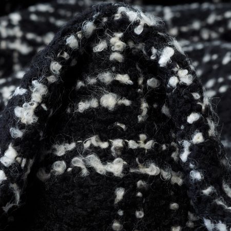 Bouclé, Wool Blend, Check, Raven Black&Ivory