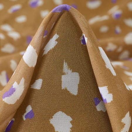 Chiffon, Viscose, Printed, Tobacco Brown&Ultra Violet
