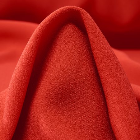Crêpe, Satin, Coral Red