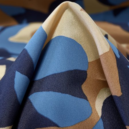 Viscose, Printed, Floral, Sand Dollar&Cyaneus