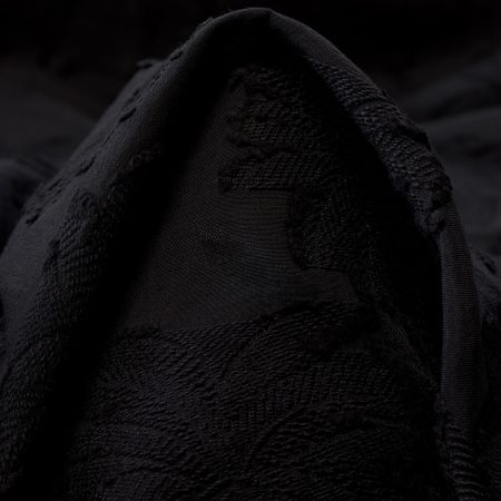 Cotton, Embroidered, Raven Black