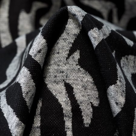 Jacquard, Jersey, Viscose, Silver&Raven Black