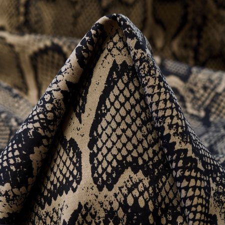 Cupro, Cotton, Printed, Oyster Gray&Raven Black