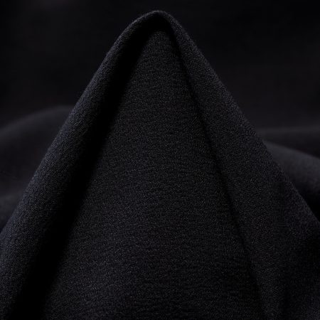 Crêpe, Wool, Elastic, Raven Black