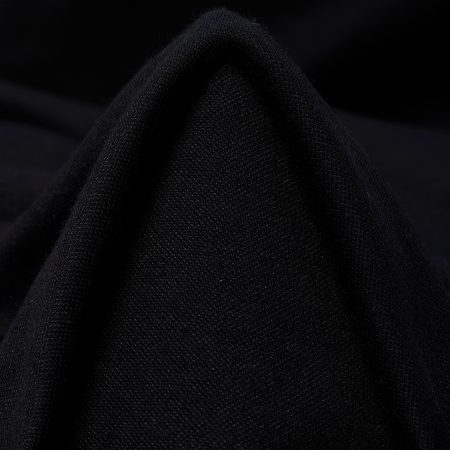 Jersey, Piqué, Cotton, Jet Black