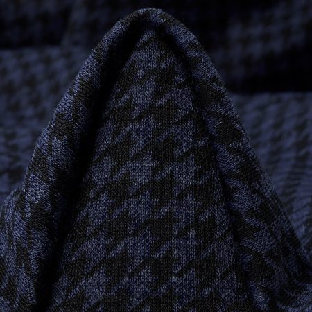 Jersey, Jacquard, Wool Blend, Blue Indigo&Raven Black