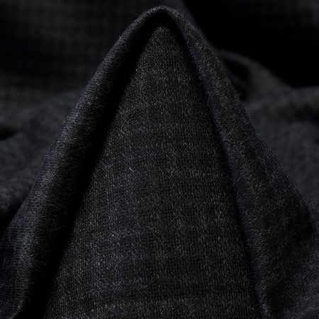 Jersey, Wool Blend, Check, Black Sand