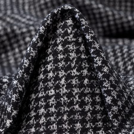 Jersey, Wool Blend, Houndstooth, Raven Black&Wind Chime
