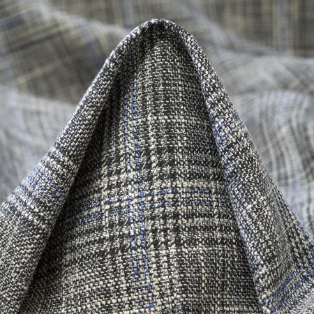 Cotton Blend, Check, Steel Gray