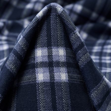 Jersey, Cotton, Check, Serenity&Mood Indigo