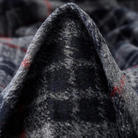 Jersey, Wool Blend, Check, Raven Black&Lipstick