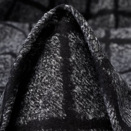 Jersey, Jacquard, Wool Blend, Raven Black