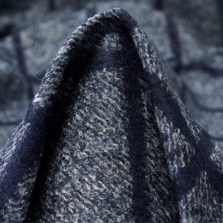 Jersey, Jacquard, Wool Blend, Deep Cobalt