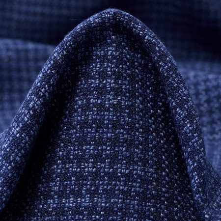Virgin Wool, Linen, Micro Design, True Navy