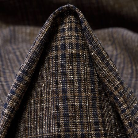 Wool, Silk Blend, Check, Roasted Cashew