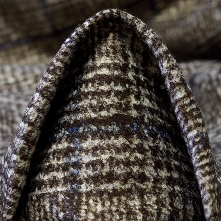 Jersey, Wool Blend, Check, Blue Indigo&Moon Rock