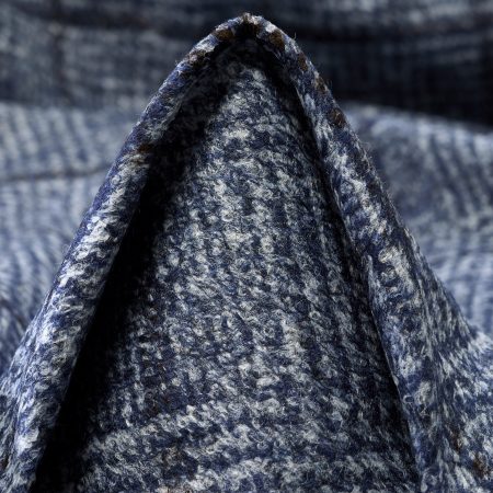 Jersey, Wool Blend, Check, Blue Indigo&Vaporous Gray