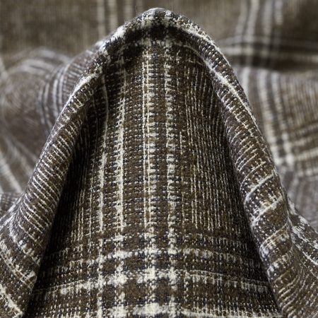 Virgin Wool, Check, Black Olive&Vaporous Gray