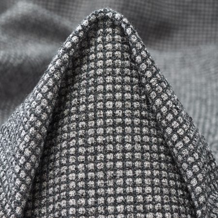 Crêpe, Wool Blend, Micro Design, Charcoal Gray