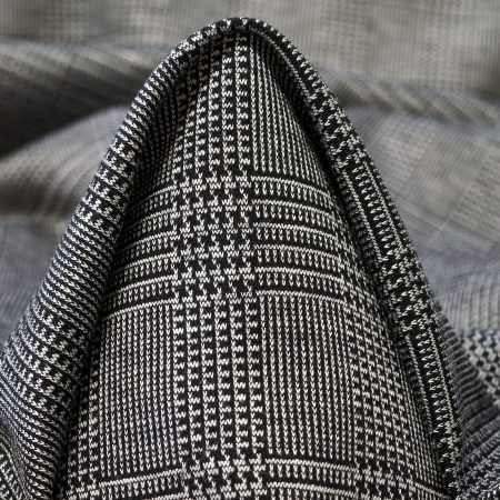 Jersey, Jacquard, Viscose Blend, Raven Black&Vaporous Gray